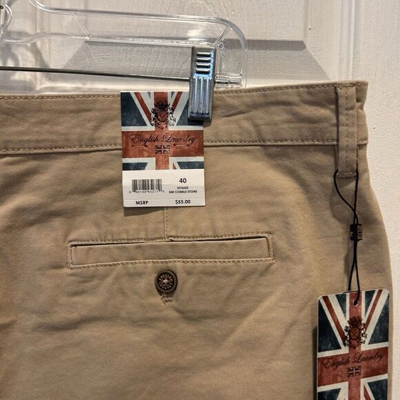 NWT English Laundry Mens Shorts Size 40‎ Bermuda Beige Tan Khaki 9 In Inseam - Picture 5 of 10